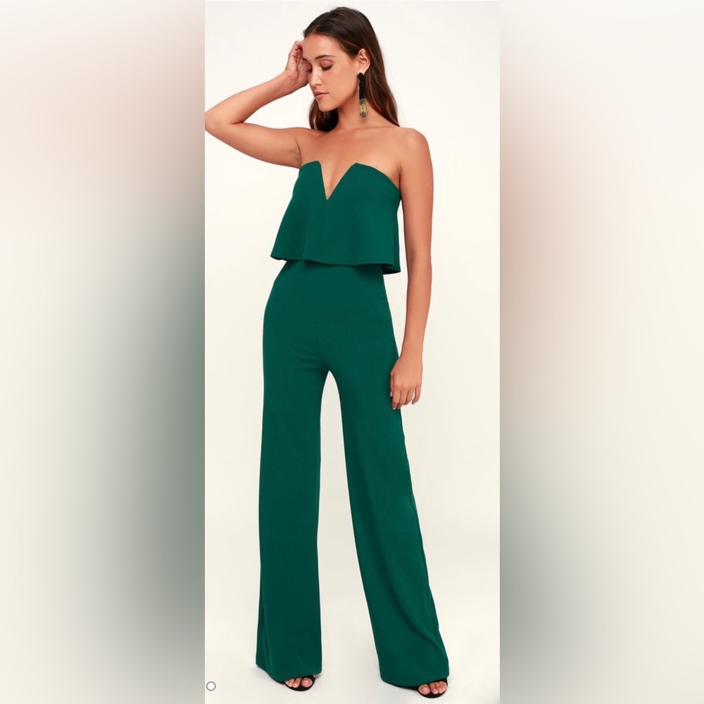 Lulu green strapless jumpsuit brand new with tags